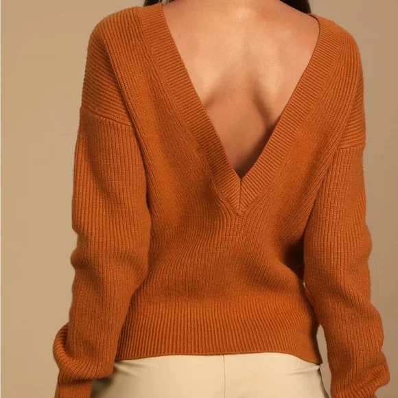 Lulu’s - Rust Brown reversible sweater - Picture 5 of 7